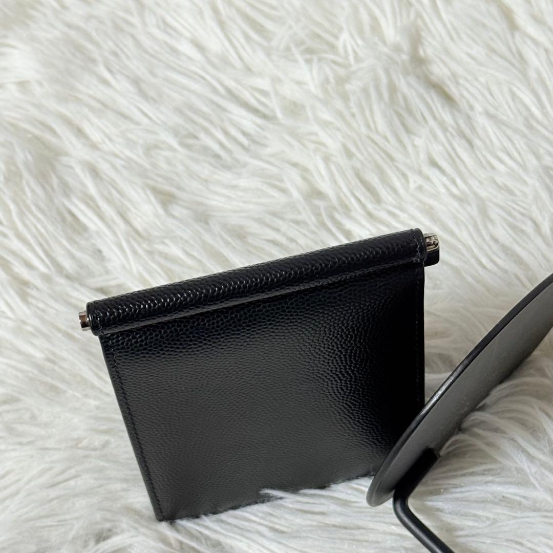 ⭐️未使用⭐️　サンローラン　マネークリップ　二つ折り財布　シルバー金具　黒