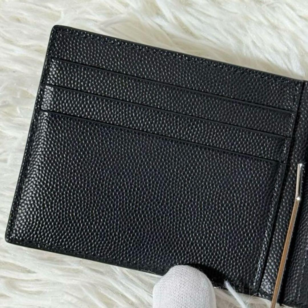 ⭐️未使用⭐️　サンローラン　マネークリップ　二つ折り財布　シルバー金具　黒