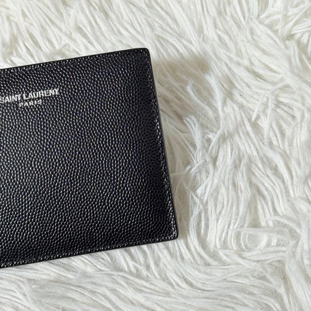 ⭐️未使用⭐️　サンローラン　マネークリップ　二つ折り財布　シルバー金具　黒