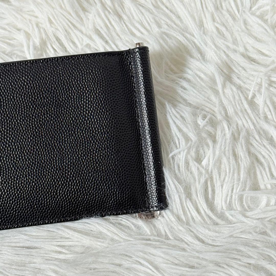 ⭐️未使用⭐️　サンローラン　マネークリップ　二つ折り財布　シルバー金具　黒