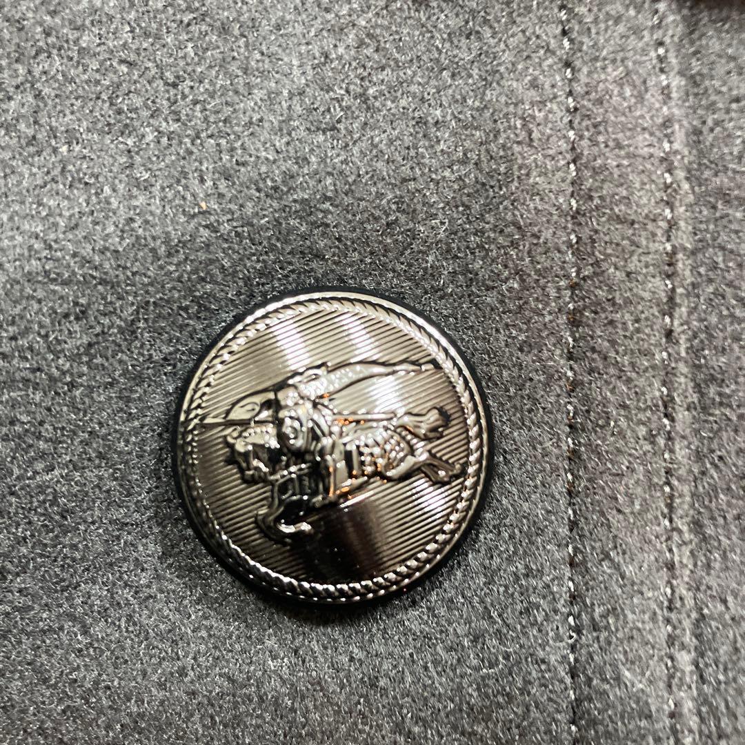 未使用級バーバリーブラックレーベル ナポレオンコートカシミヤ混 ホースロゴ 黒M