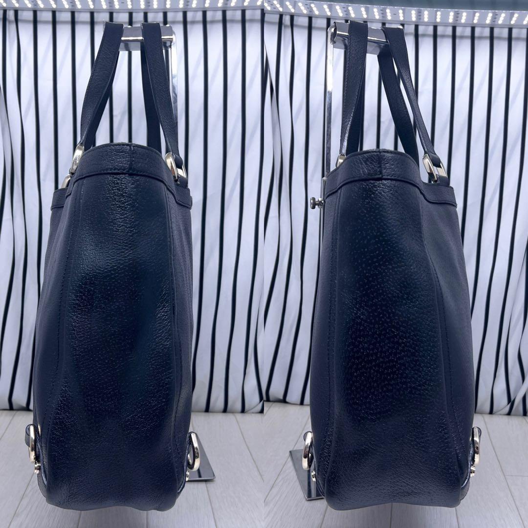 【美品】GUCCI×グッチ オールレザーA4収納可能トートバッグ