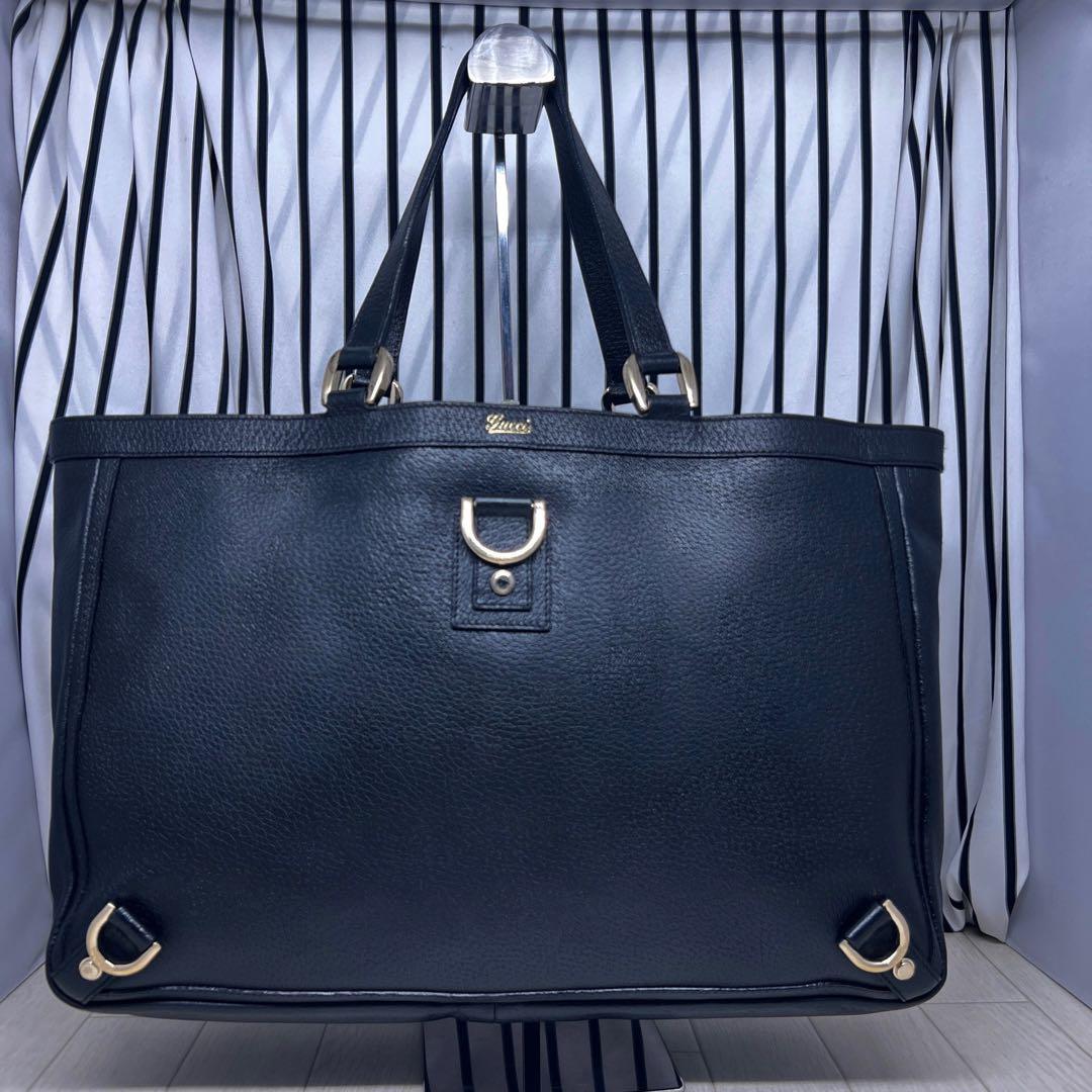 【美品】GUCCI×グッチ オールレザーA4収納可能トートバッグ