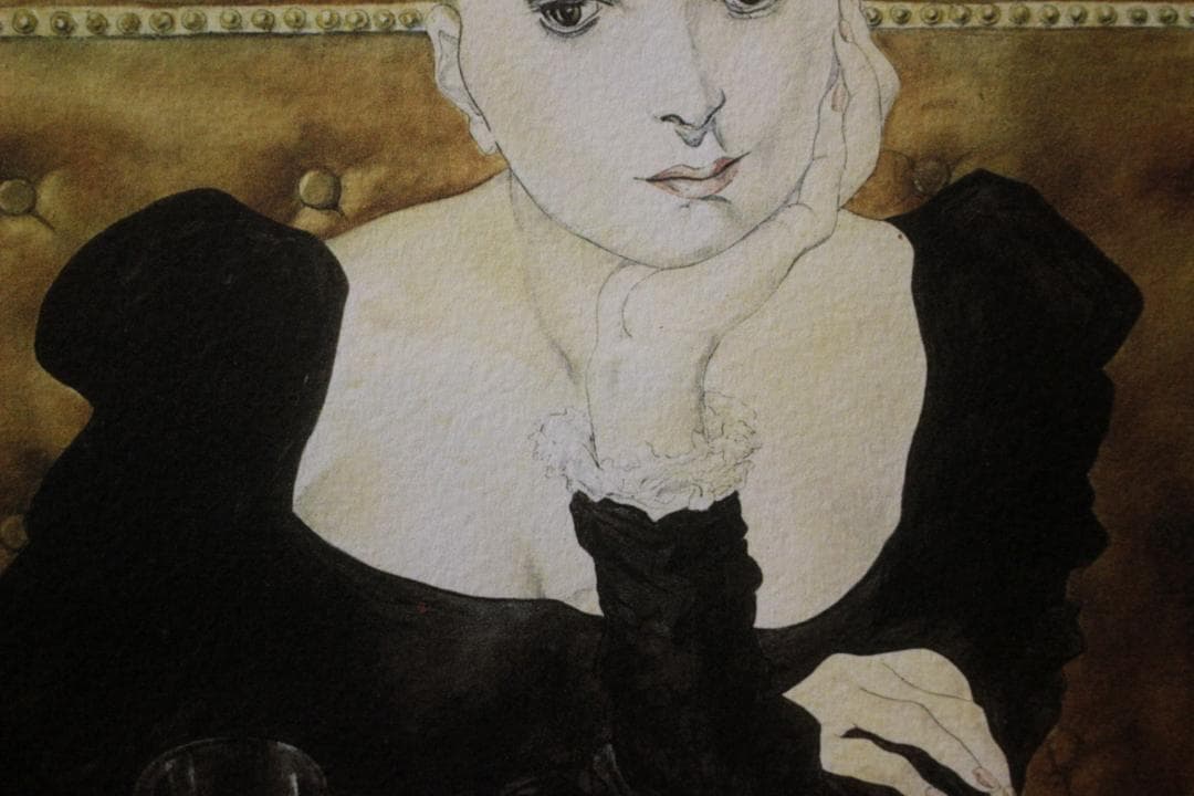 藤田嗣治 エスタンプリトグラフ「カフェ」 100部限定 6/100