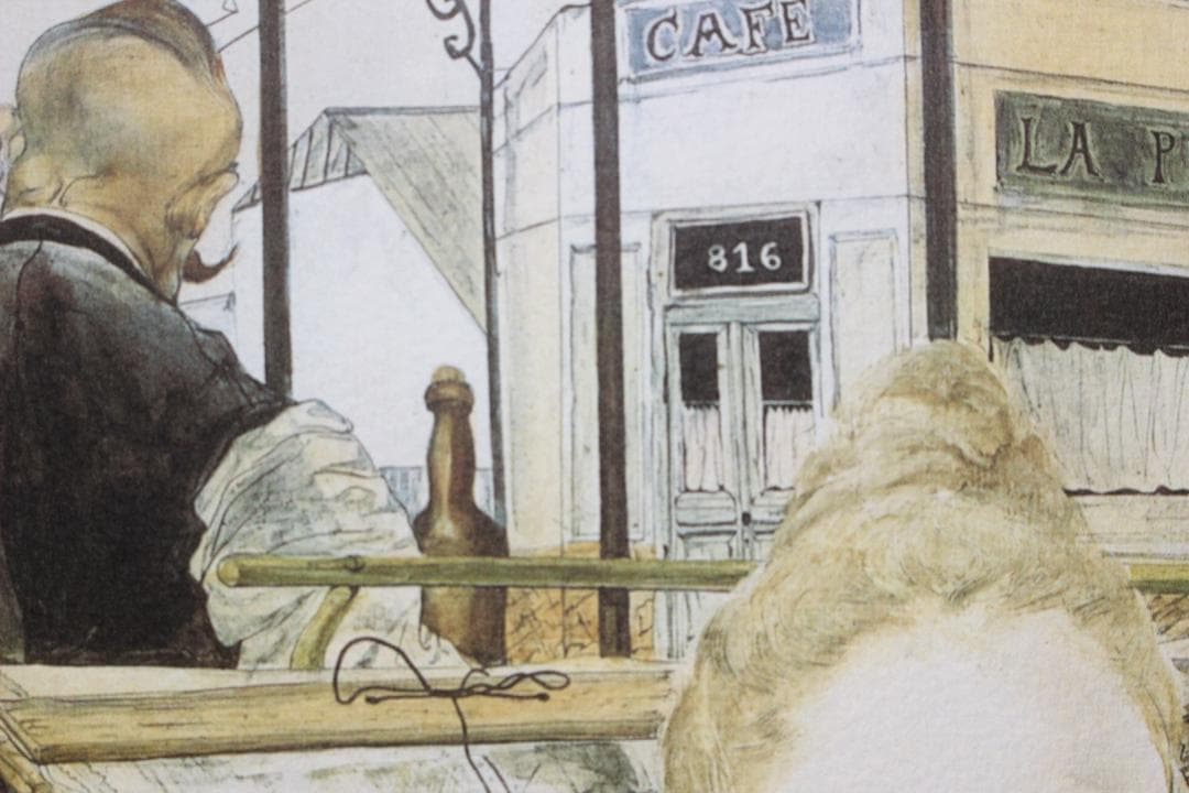 藤田嗣治 エスタンプリトグラフ「カフェ」 100部限定 6/100