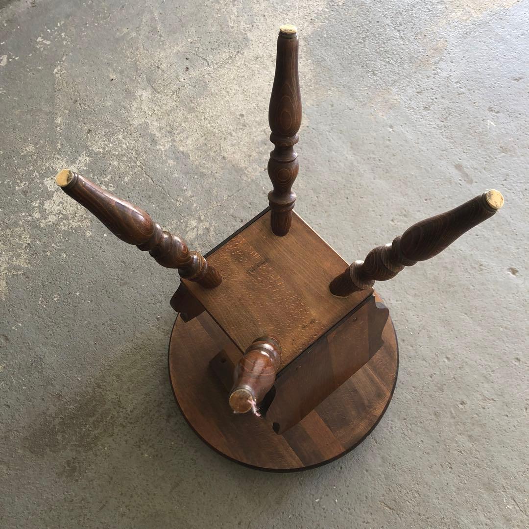 昭和レトロ 飛騨産業 キツツキ サイドテーブル コーヒーテーブル 丸テーブル