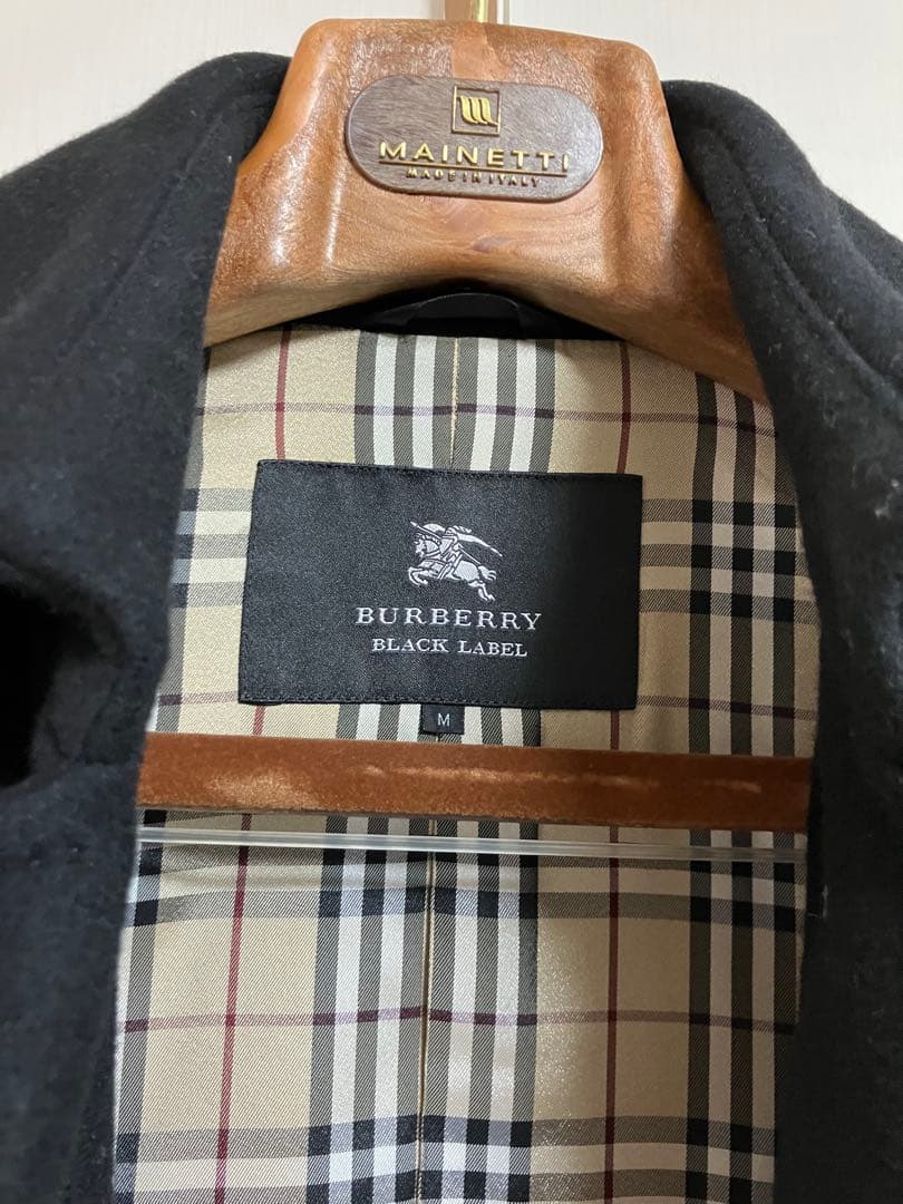 ★激レア★バーバリーブラックレーベル　カシミア混　ナポレオンコートＭ　黒