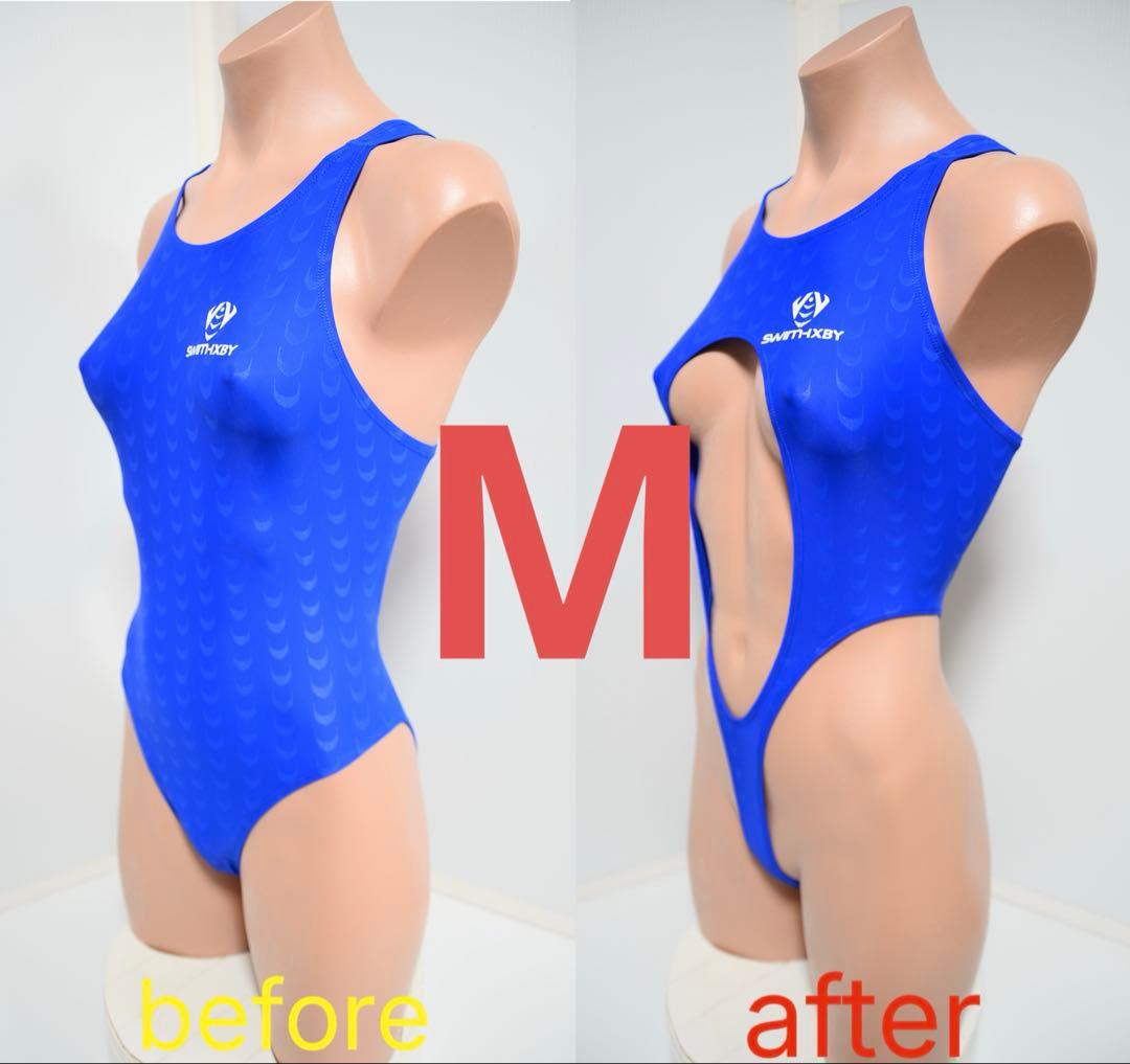 SWIMTHERY改 青 競泳水着 ハイカット Tバック