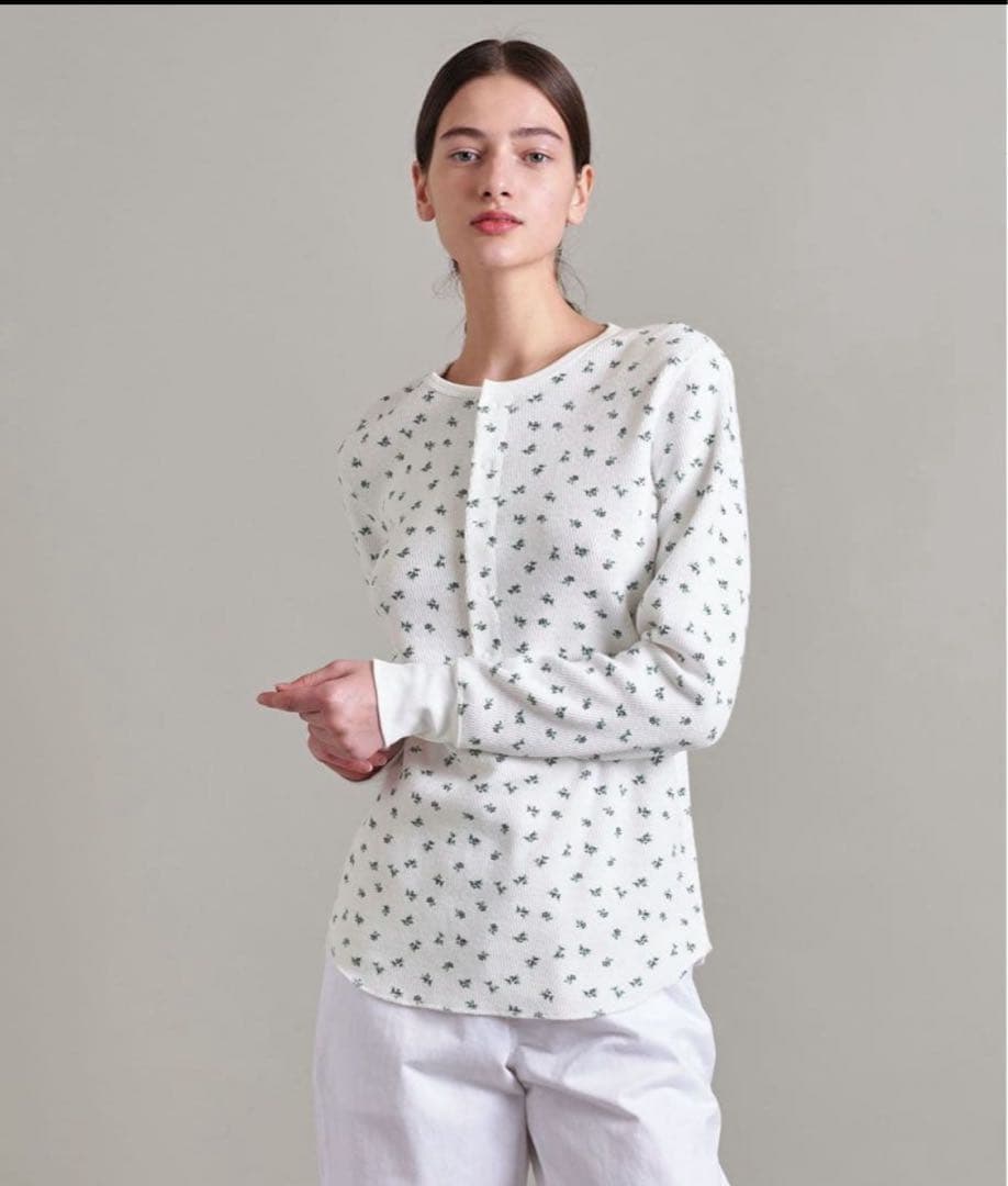 ＜LOEFF＞ブルーベリー サーマル ヘンリーネック カットソー 着用2度のみ