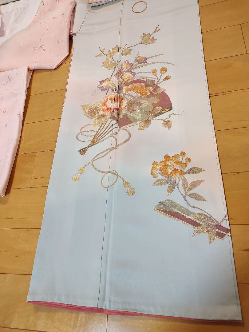 ririページ☆　袋帯単品高級　本金　紹巴　金彩　淡緑　七五三　入学式