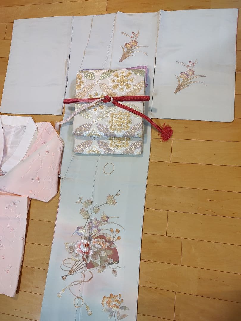 ririページ☆　袋帯単品高級　本金　紹巴　金彩　淡緑　七五三　入学式