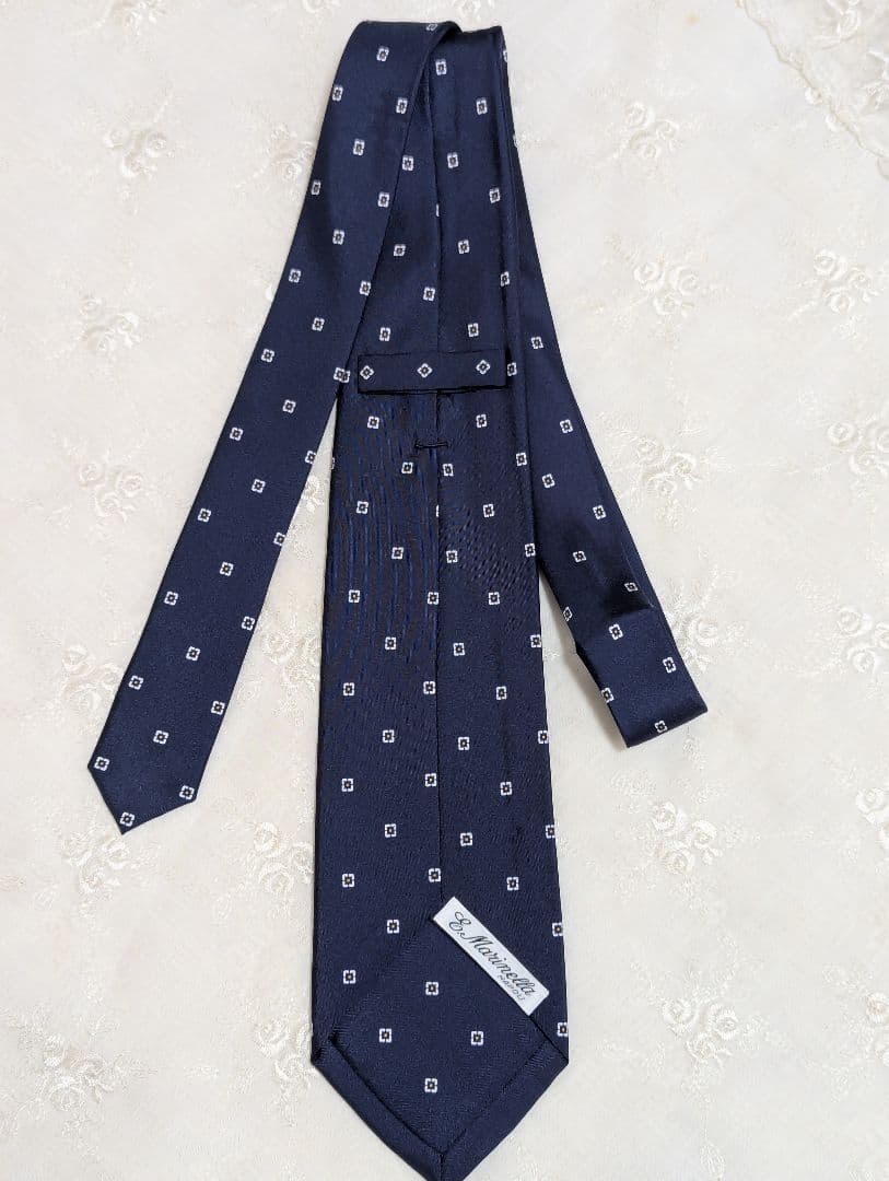 美品★マリネッラ　ネイビー　シルヴィオ　限定　復刻モデル　小紋柄　セッテピエゲ