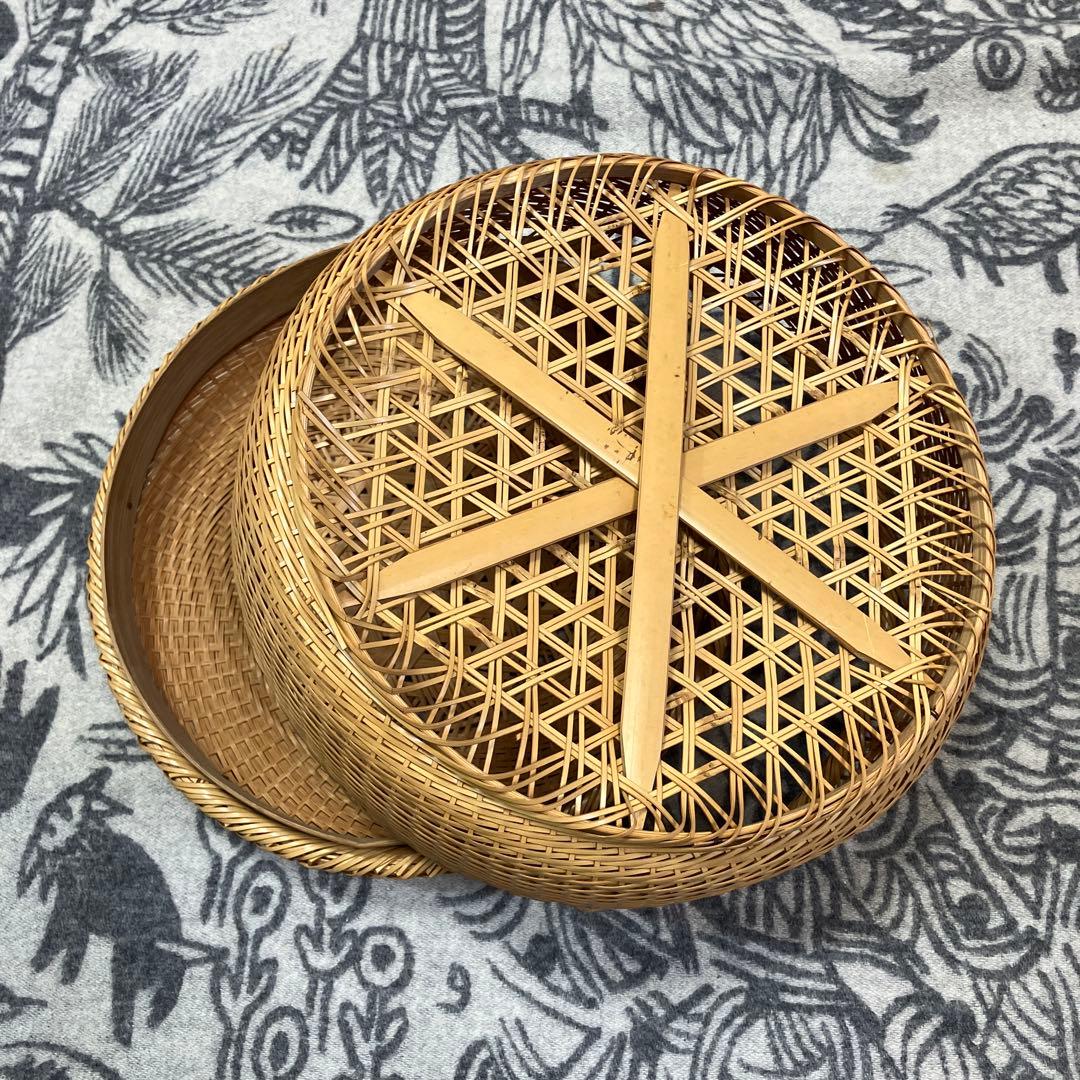 竹細工 ３段籠 職人技