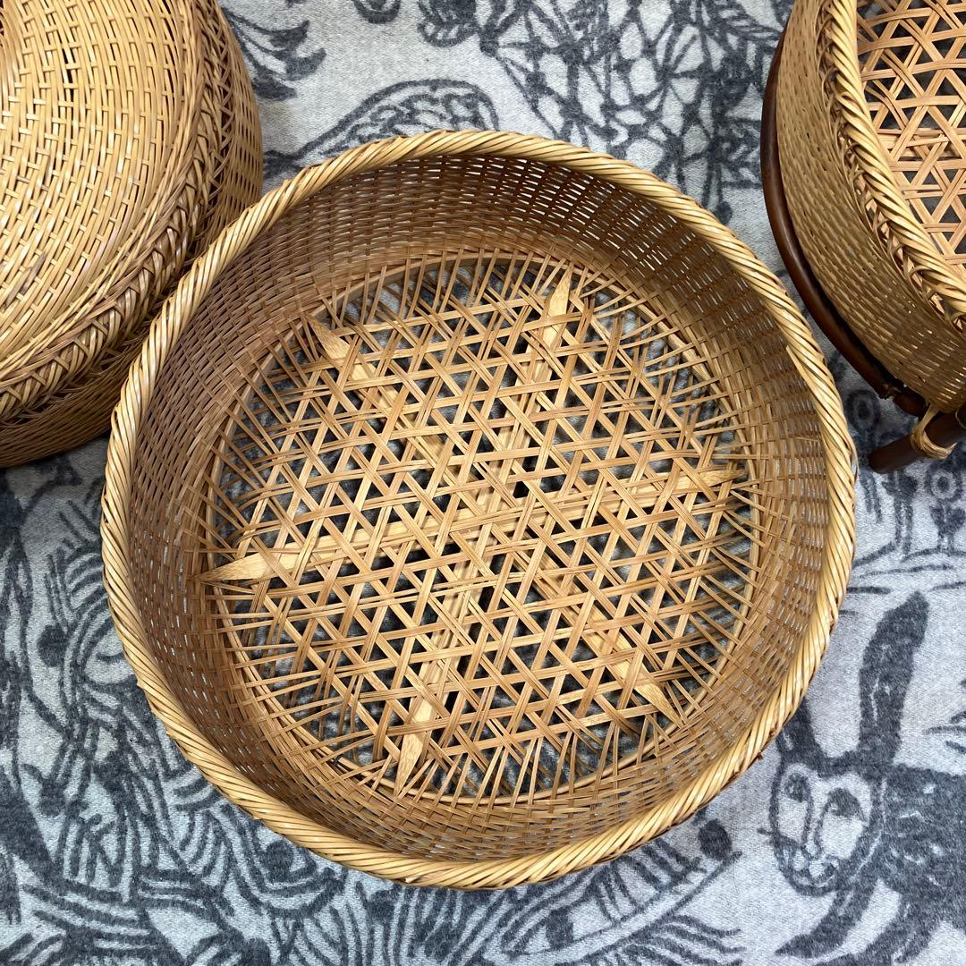 竹細工 ３段籠 職人技