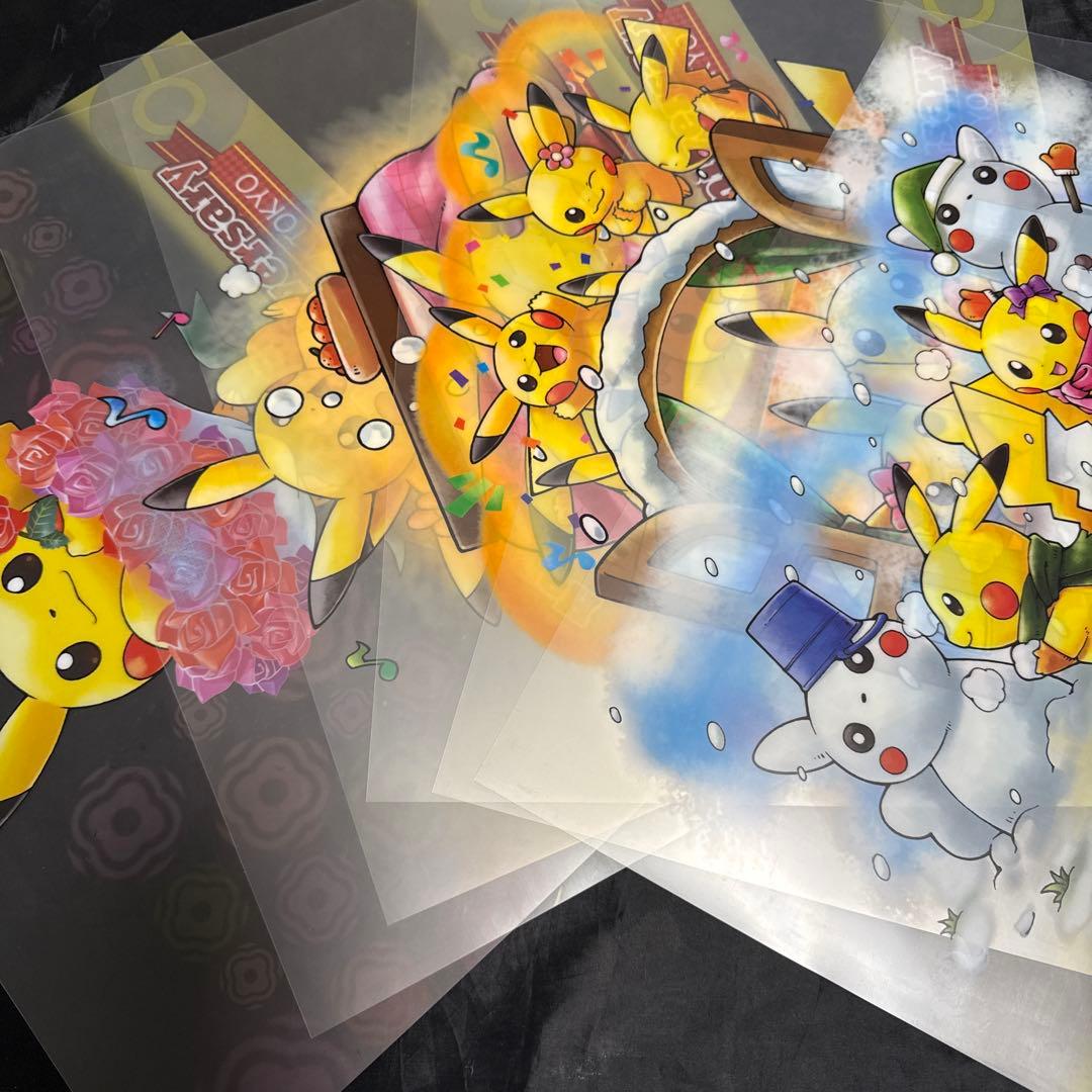 ポケモンセンターメガトウキョー1周年記念 ピカチュウ クリアポスター　6点まとめ