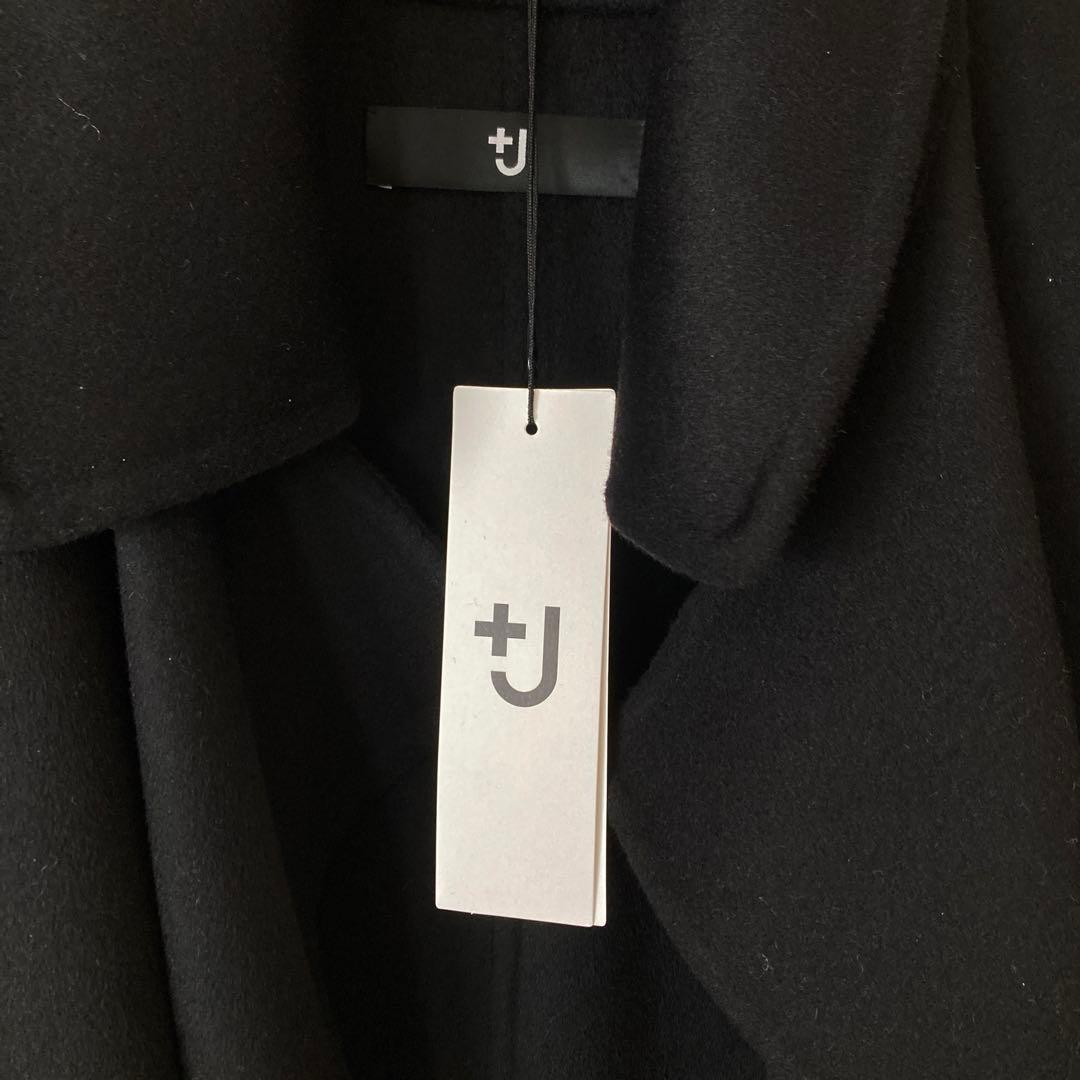 ［新品未使用］ユニクロ　＋J　カシミヤブレンド ラップロングコート　S　黒