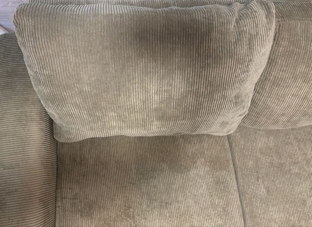 RASIC ソファ　コーデュロイ　グリーン　3人がけ