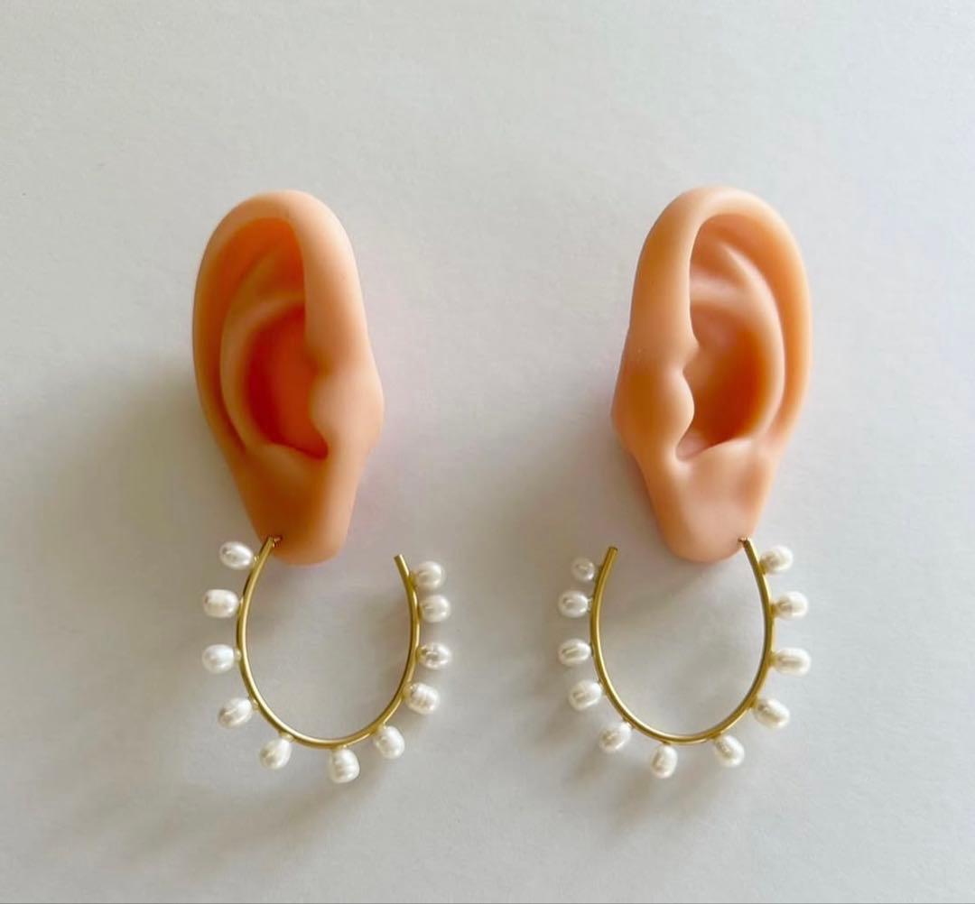 ripmon 淡水パール　フープピアス