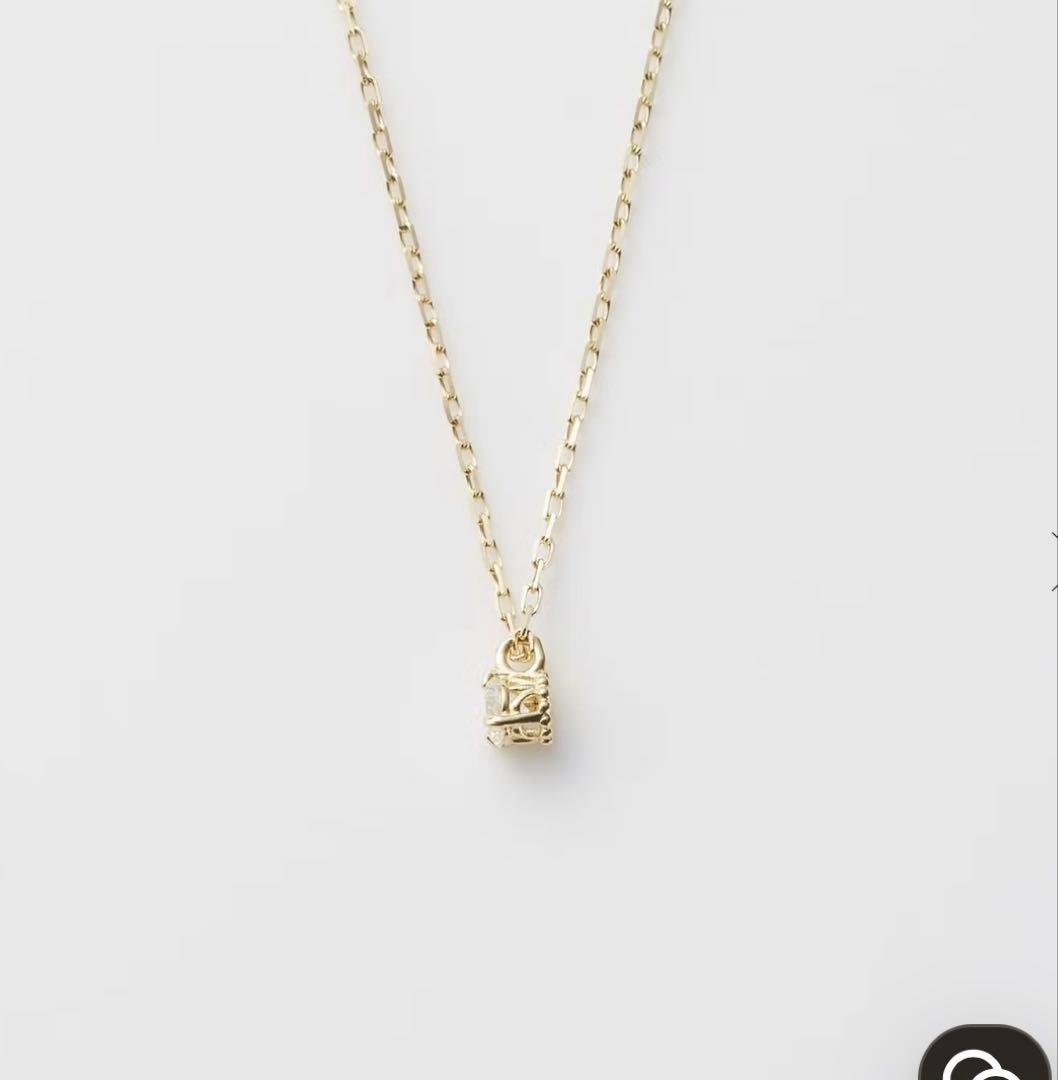 agete K18 ゴールド ネックレス 0.05 ダイヤ