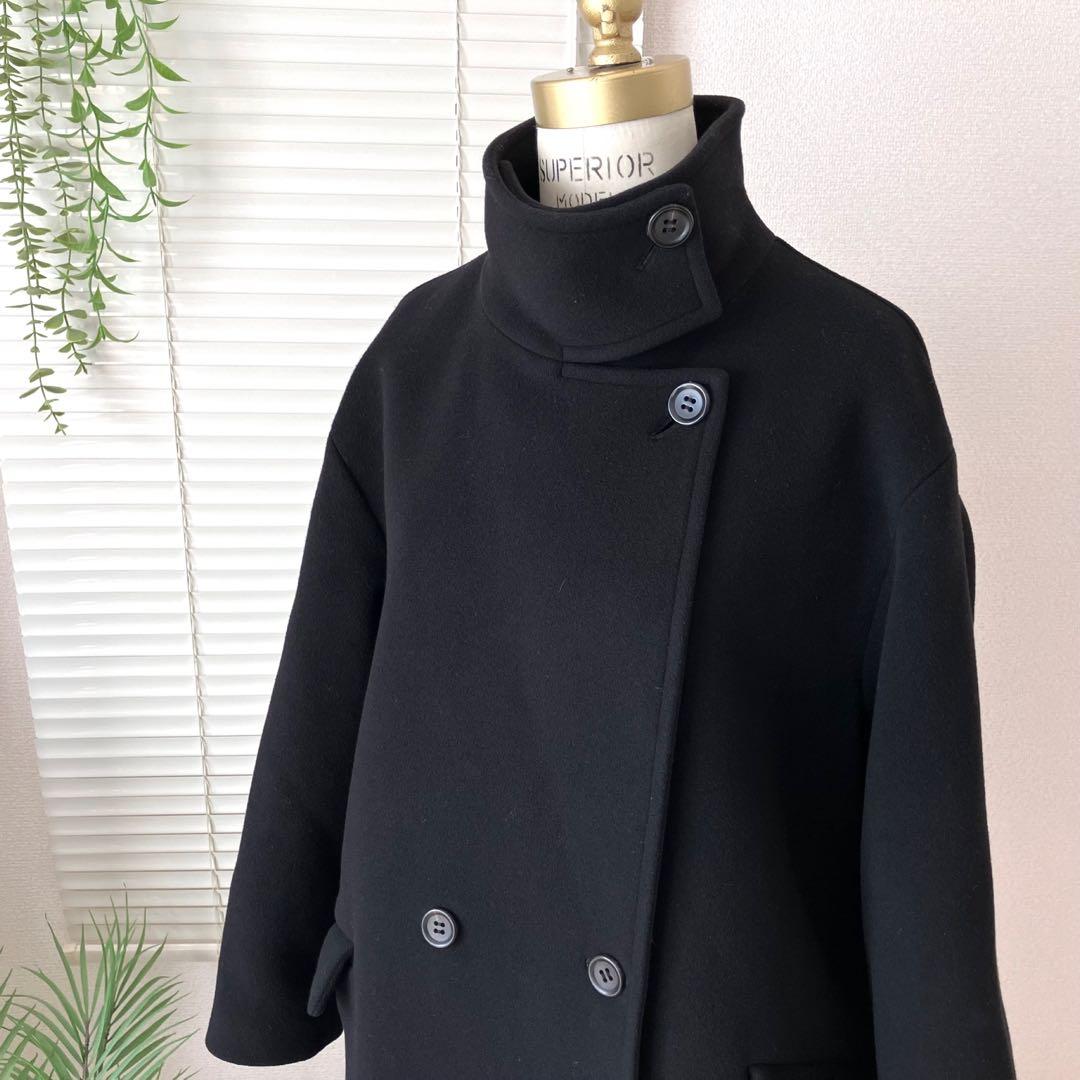 【2023AW】L'ESSAGE MANTECOトップビーバースタンドコート 黒