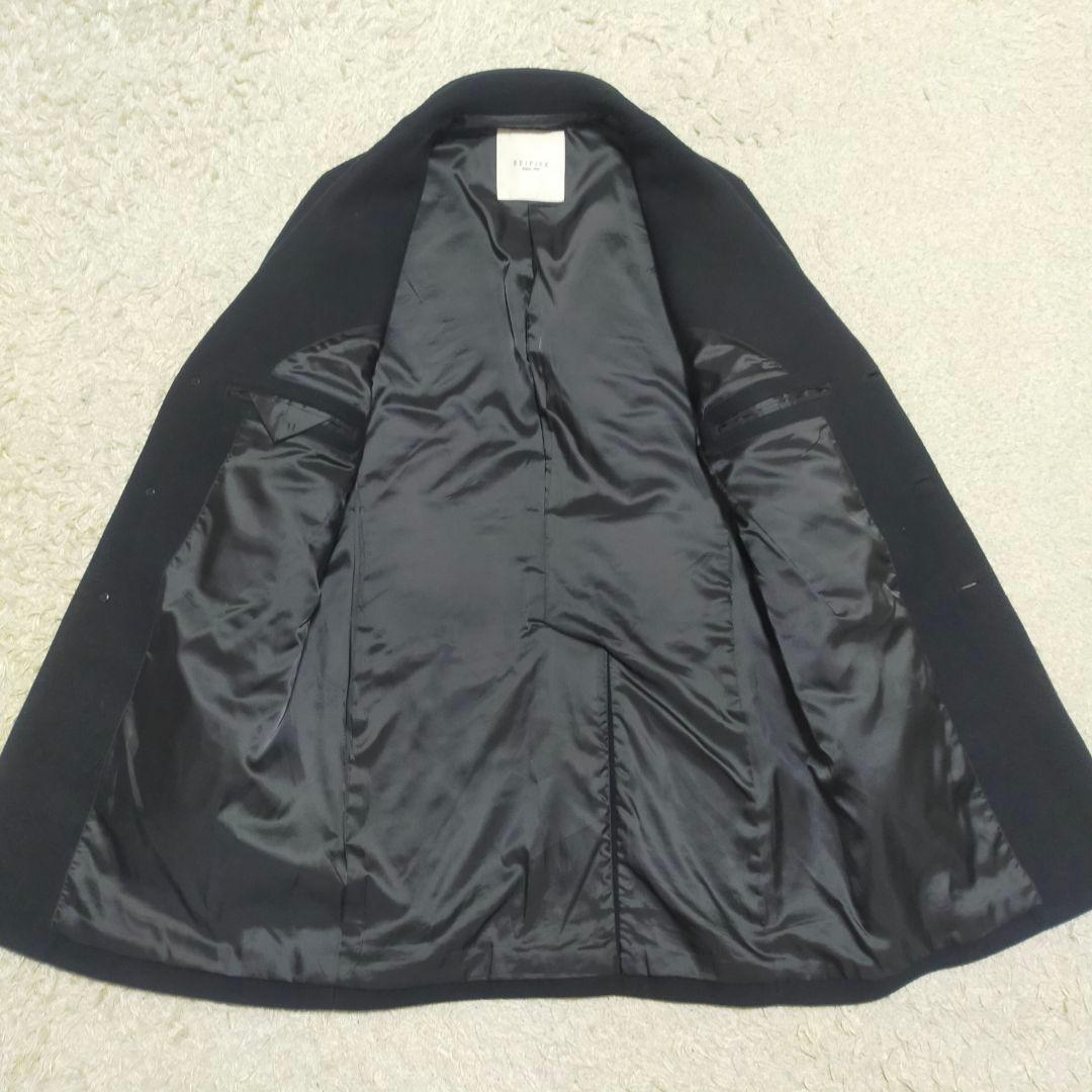 【紳士の装い】エディフィス EDIFICE・チェスターコート・ブラック・M