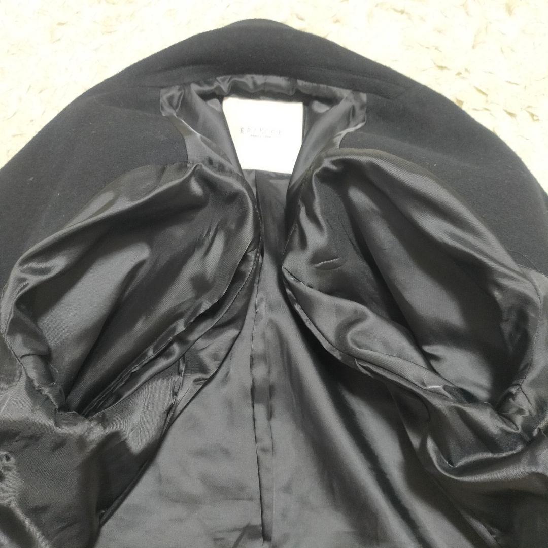 【紳士の装い】エディフィス EDIFICE・チェスターコート・ブラック・M