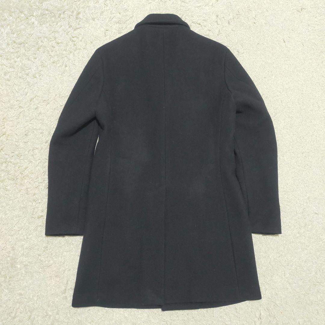 【紳士の装い】エディフィス EDIFICE・チェスターコート・ブラック・M