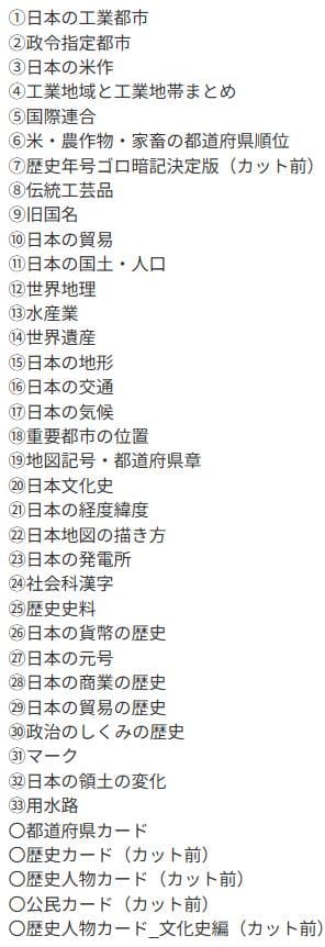 中学受験暗記カード等　全部入り（算数・国語・理科・社会）