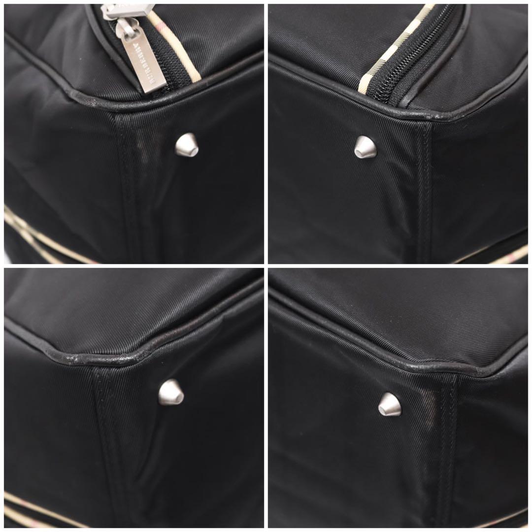 バーバリーゴルフ 2way ボストンバッグ ノバチェック レザー 黒