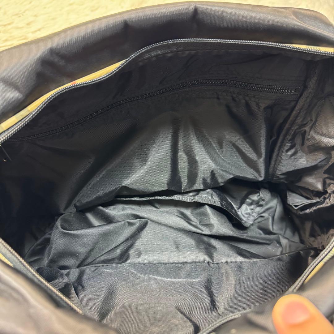 バーバリーゴルフ 2way ボストンバッグ ノバチェック レザー 黒