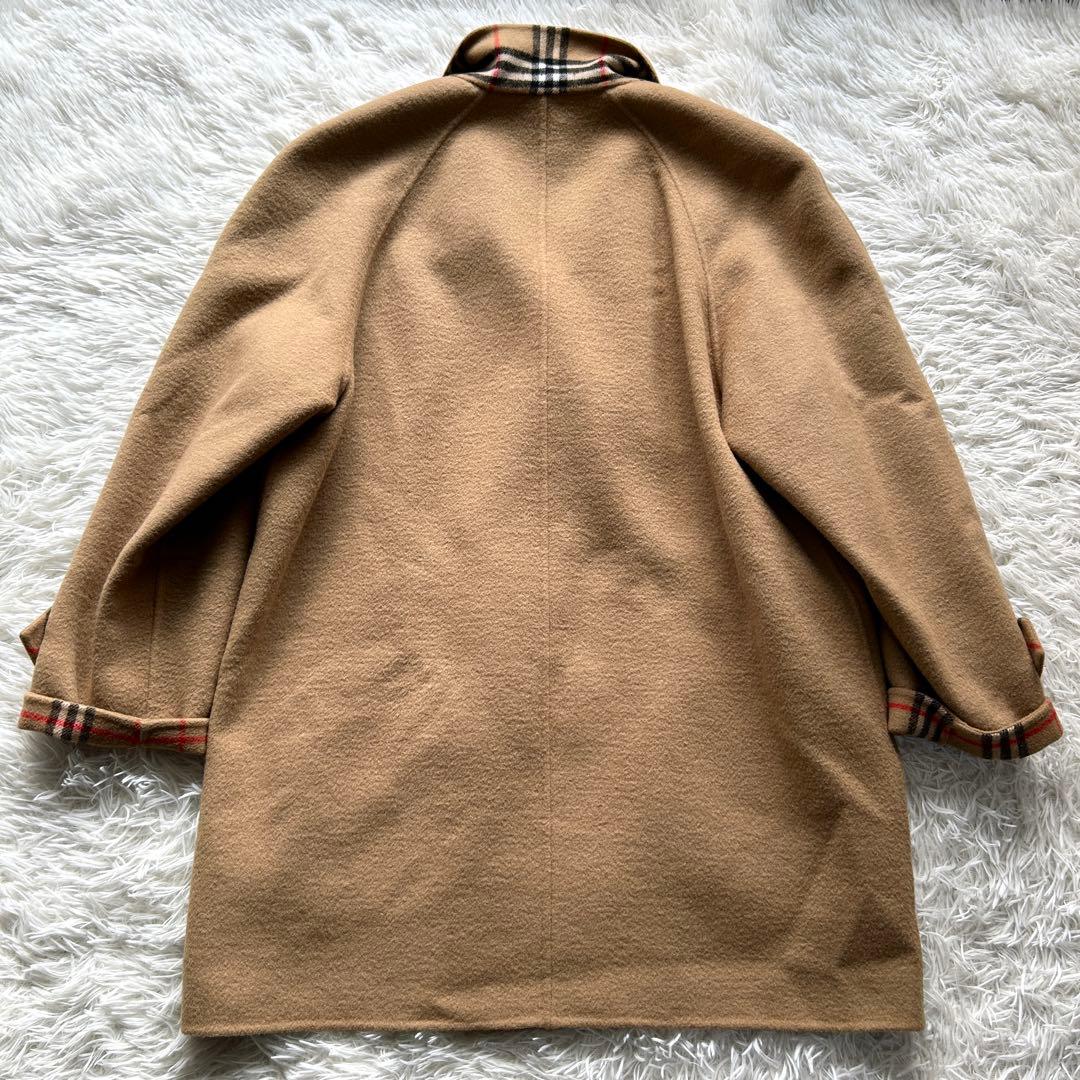 【極美品】バーバリー　ダブルフェイス　ウールコート　ノバチェック ベージュ　L