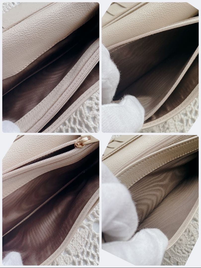 新品同様　サルヴァトーレフェラガモ長財布 ゴールド金具 ベージュ