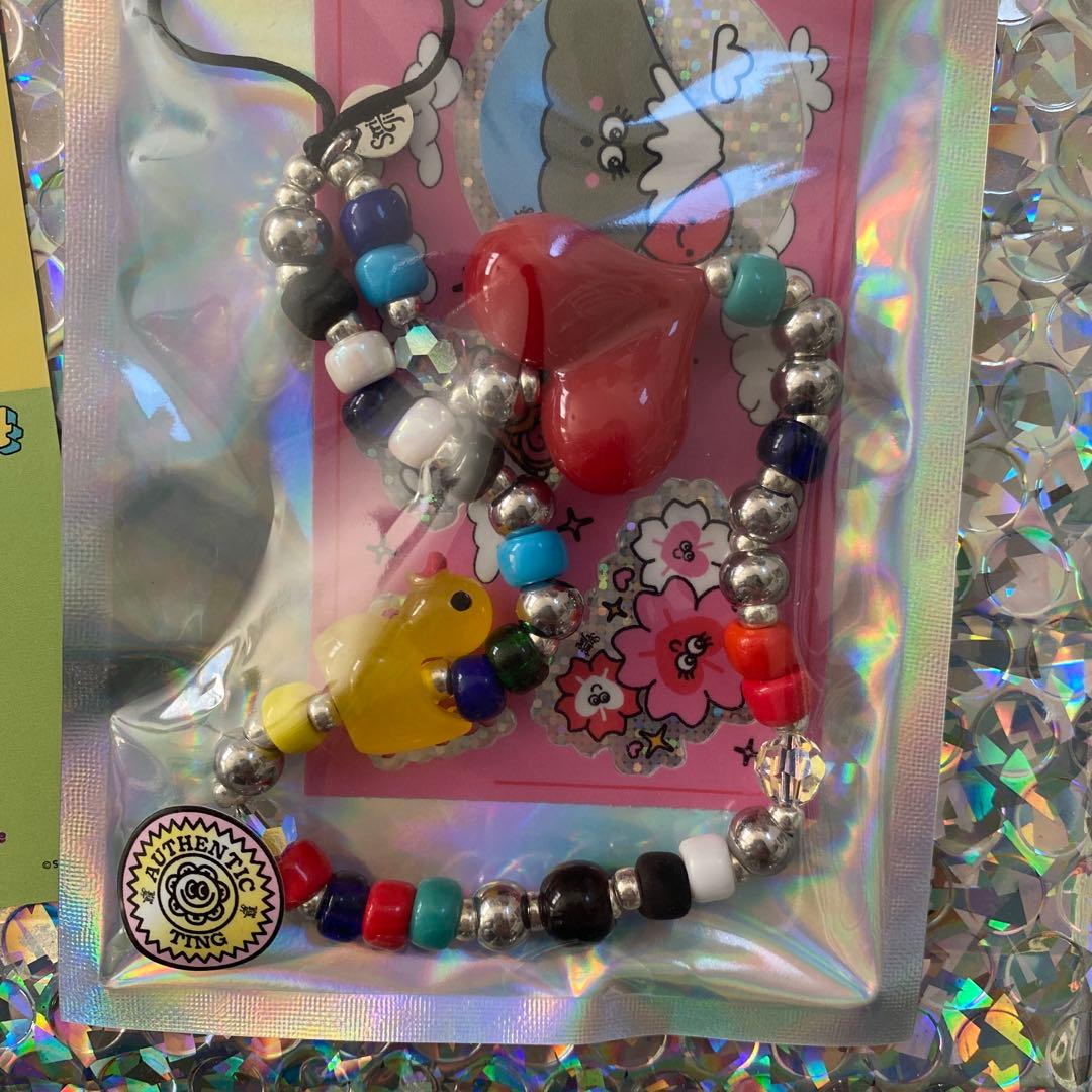 stringting アヒルとビッグハートのストラップ