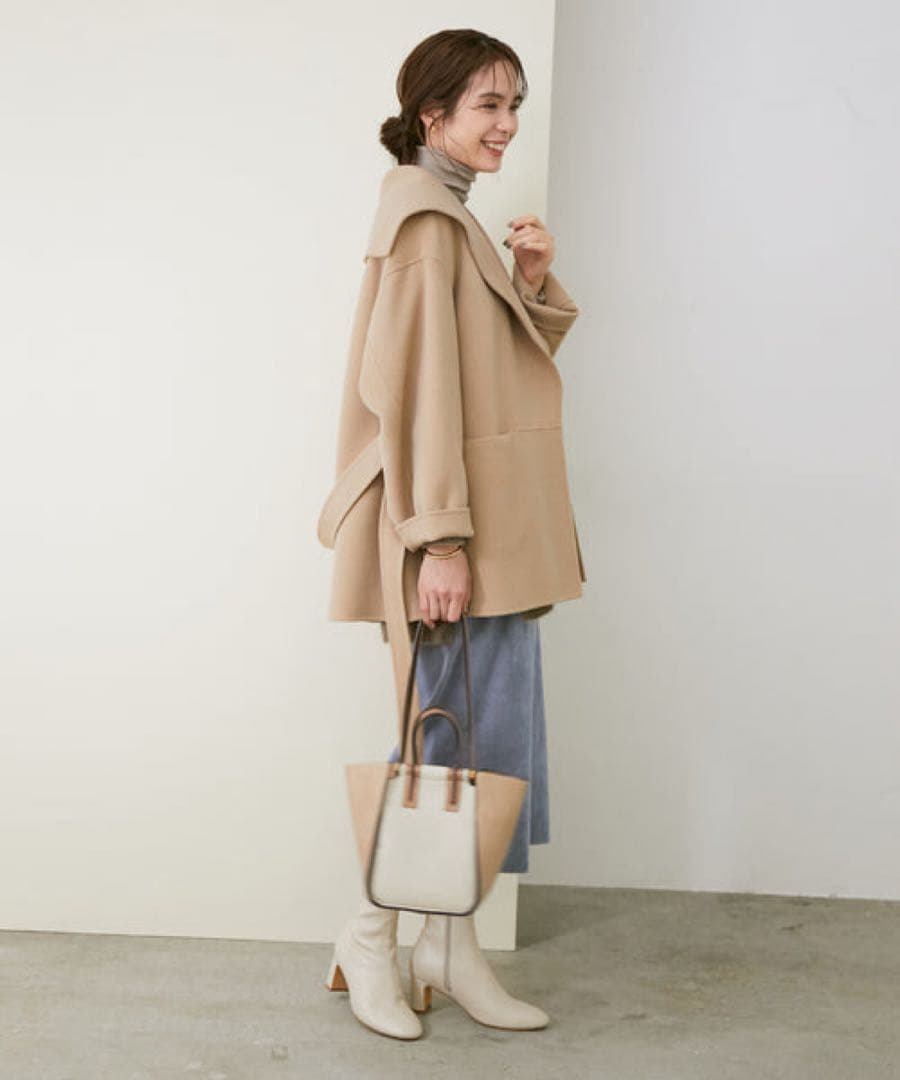 ROPÉ リバーメルトンセーラーカラー ショートコート