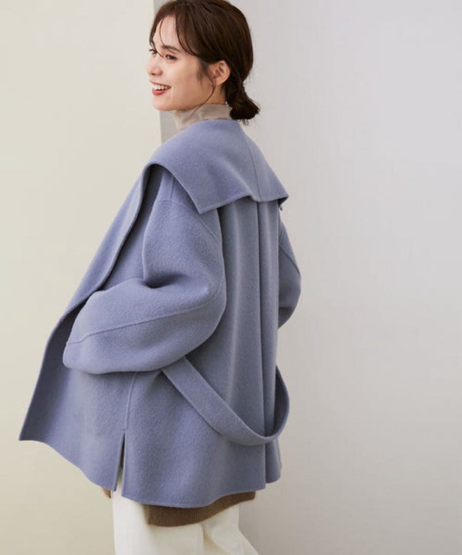 ROPÉ リバーメルトンセーラーカラー ショートコート