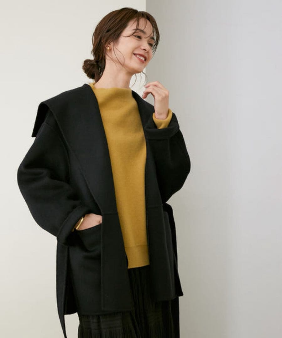 ROPÉ リバーメルトンセーラーカラー ショートコート