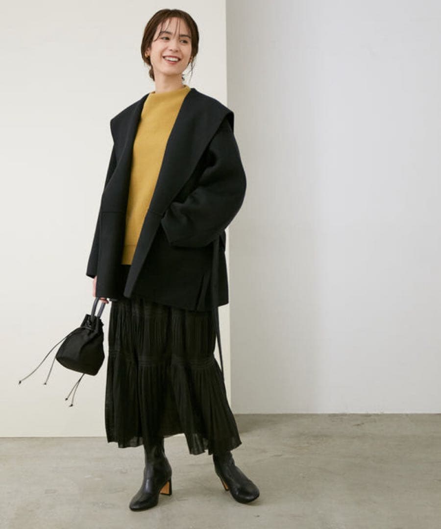 ROPÉ リバーメルトンセーラーカラー ショートコート