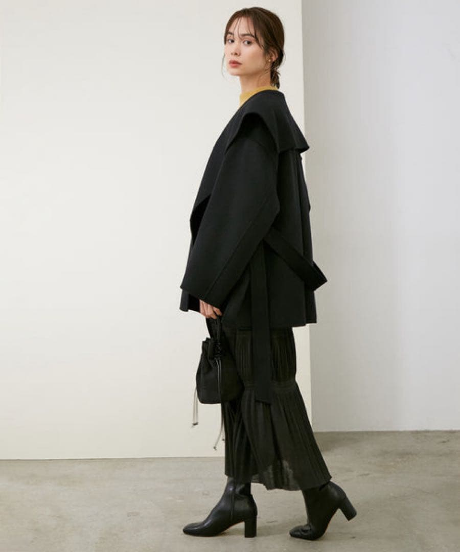 ROPÉ リバーメルトンセーラーカラー ショートコート