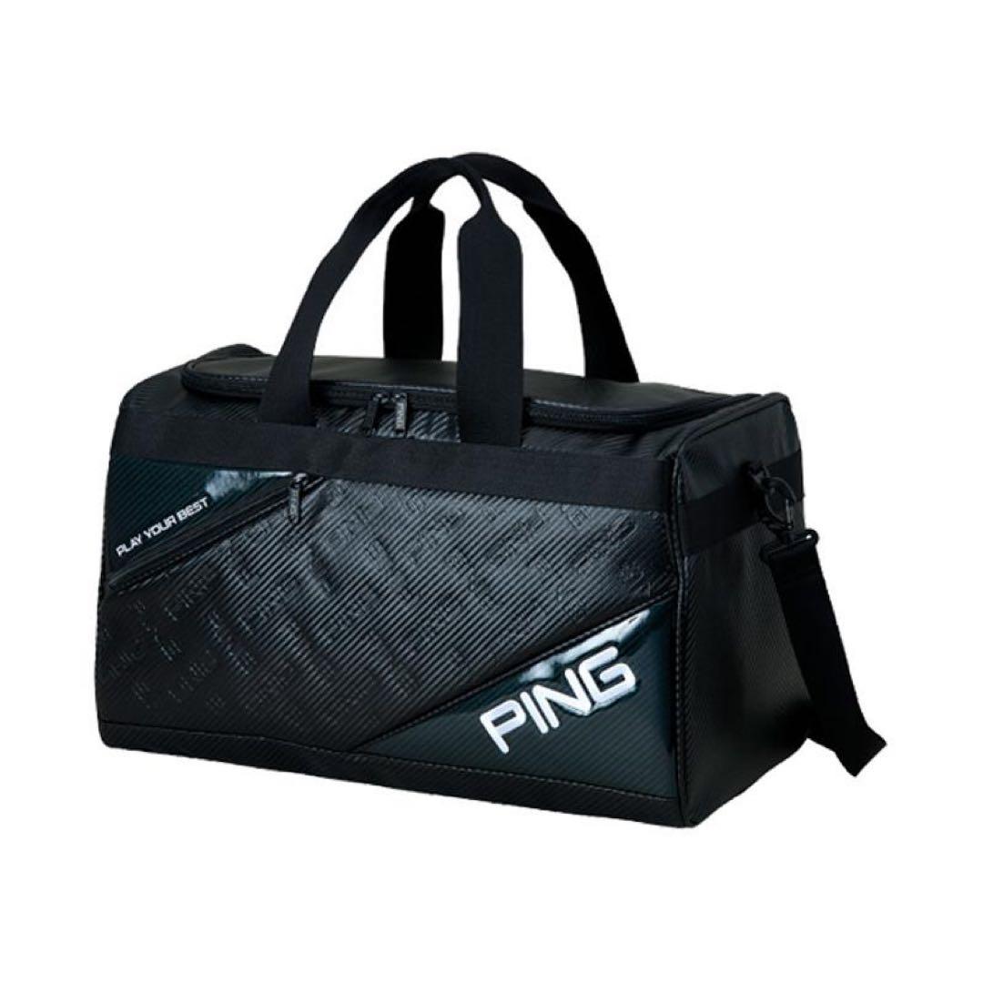 【新品＊最新モデル】PING　エンボスボストンバッグ　大容量　ロゴ　ブラック
