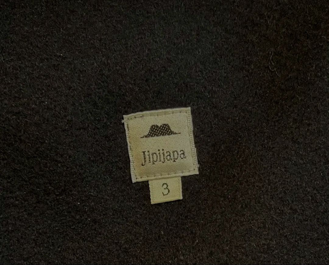 Jipijapa ヒピハパ ダッフルコート 編み込みデザイン 黒 3