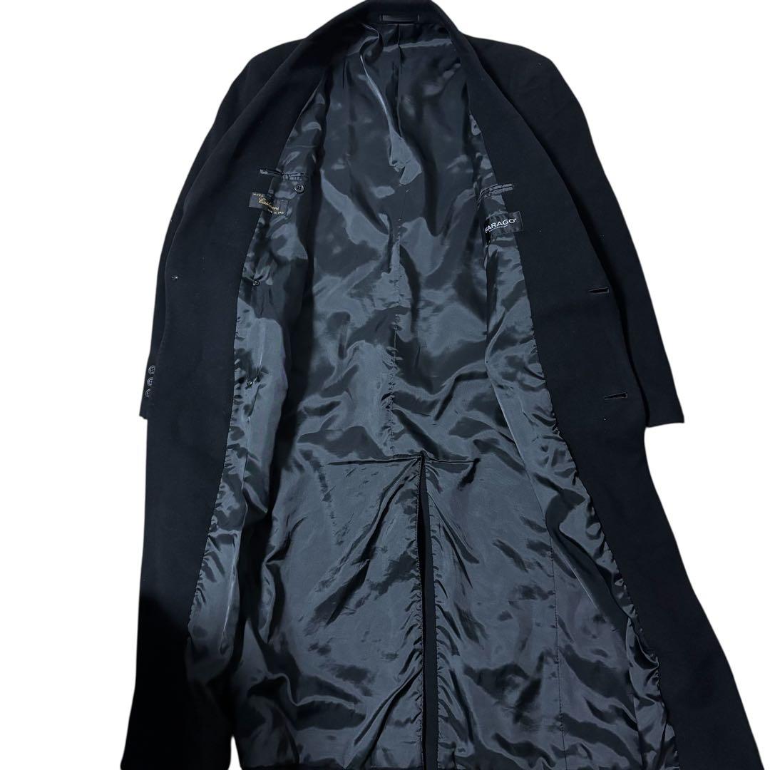 vintage cashmere double chester coat 黒