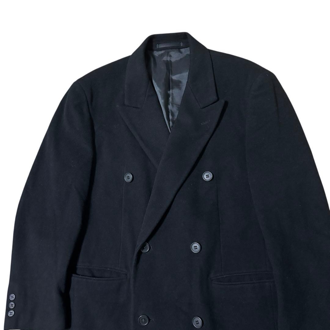 vintage cashmere double chester coat 黒