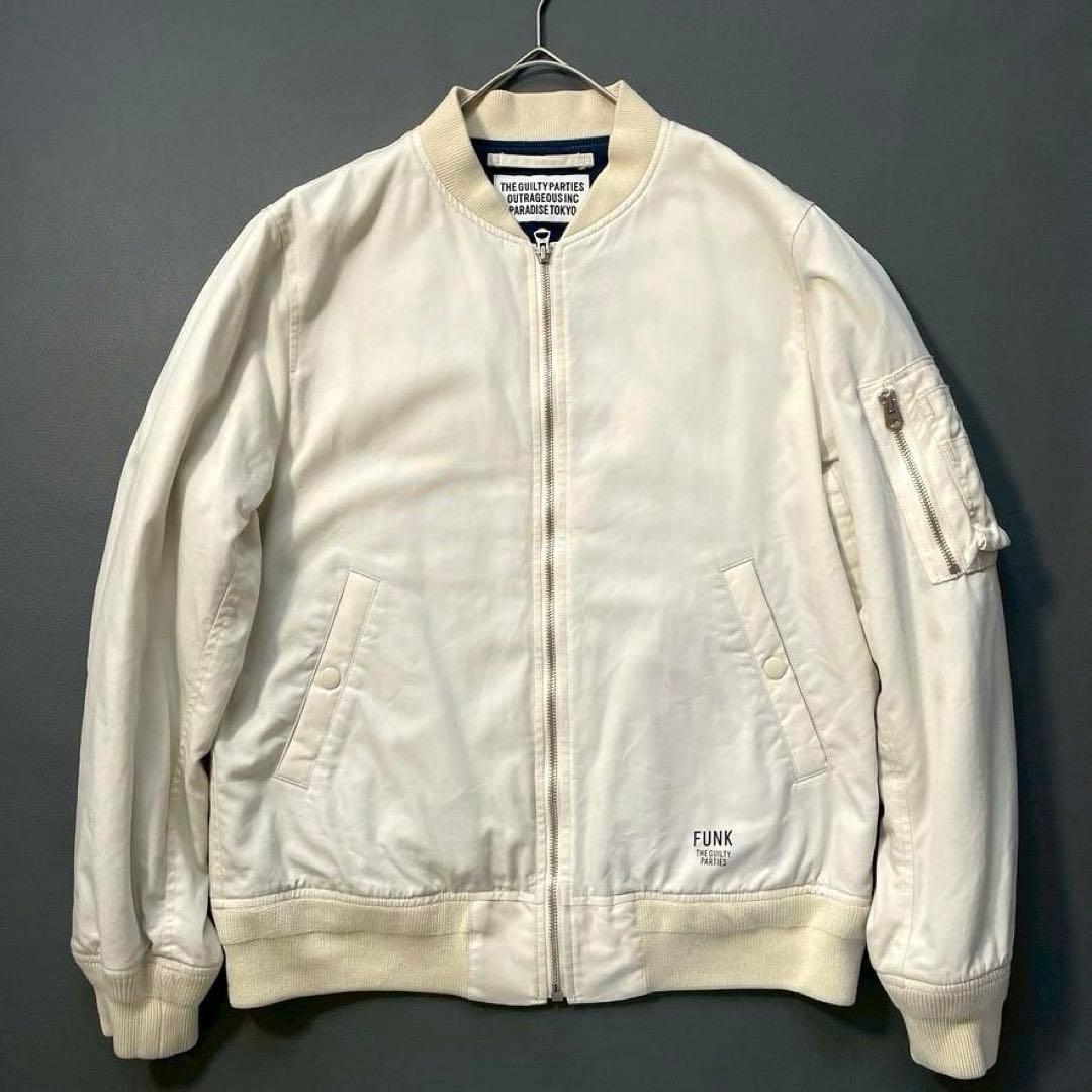 【希少】ワコマリア “FUNK” MA-1 ブルゾン 日本製 Mサイズ 白