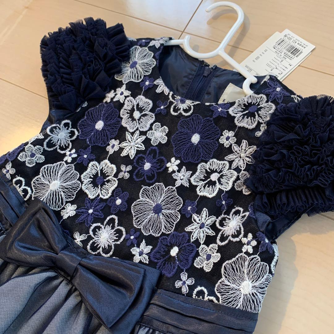 値下げ！組曲120cm新品タグ付き！花柄刺繍のバルーンワンピ、ドレス