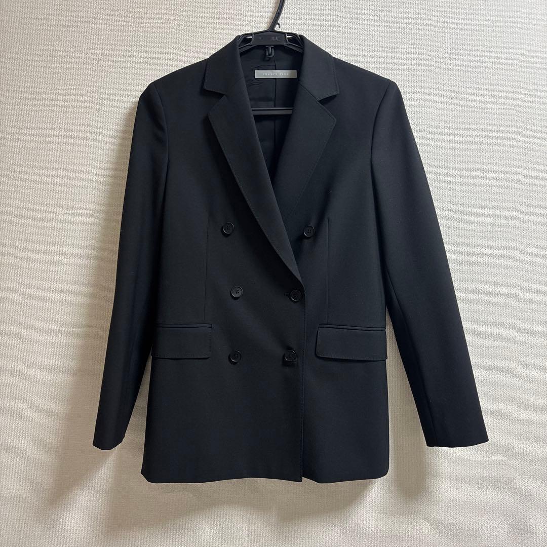 セオリーリュクス　美品　ジャケット　ボタン　ブラック　黒　38号　テーラード