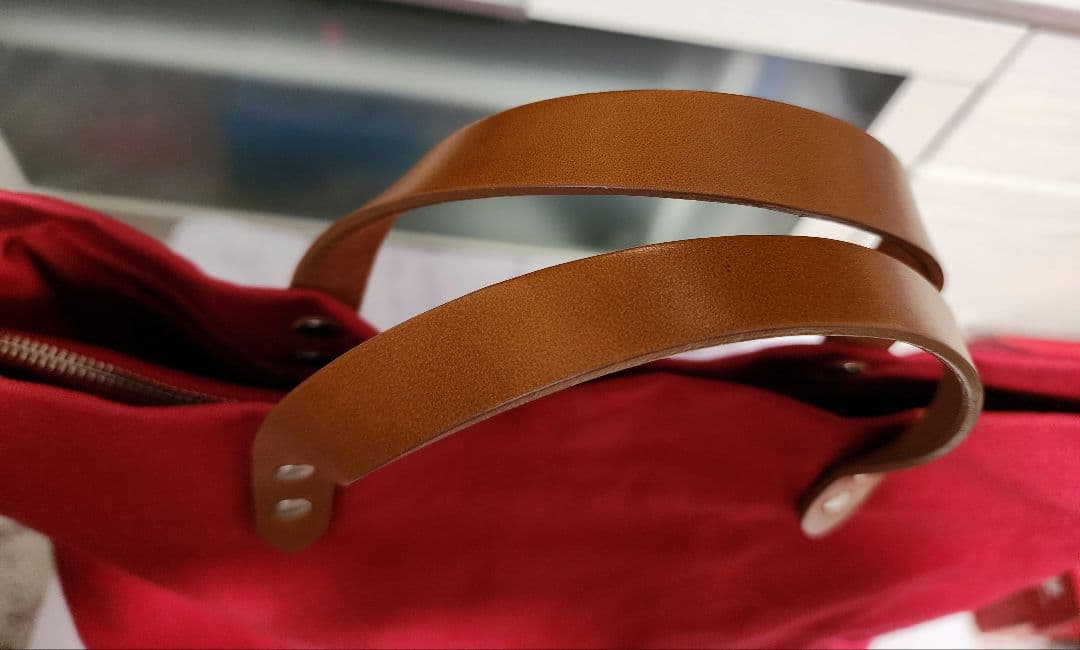 カワニシカバン【ミコM】レッドトートバッグ