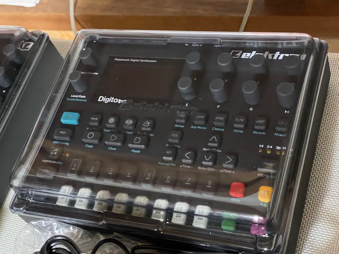 Elektron Digitone+純正カバー+新旧アダプター+電源L字化セット