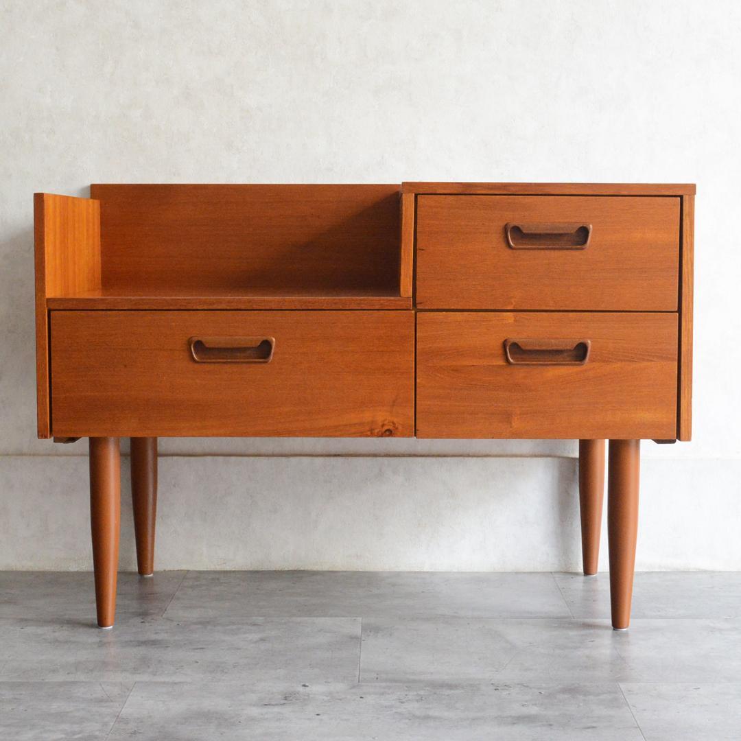 イギリスヴィンテージ チーク ドレッサー チェスト 鏡台 キャビネット