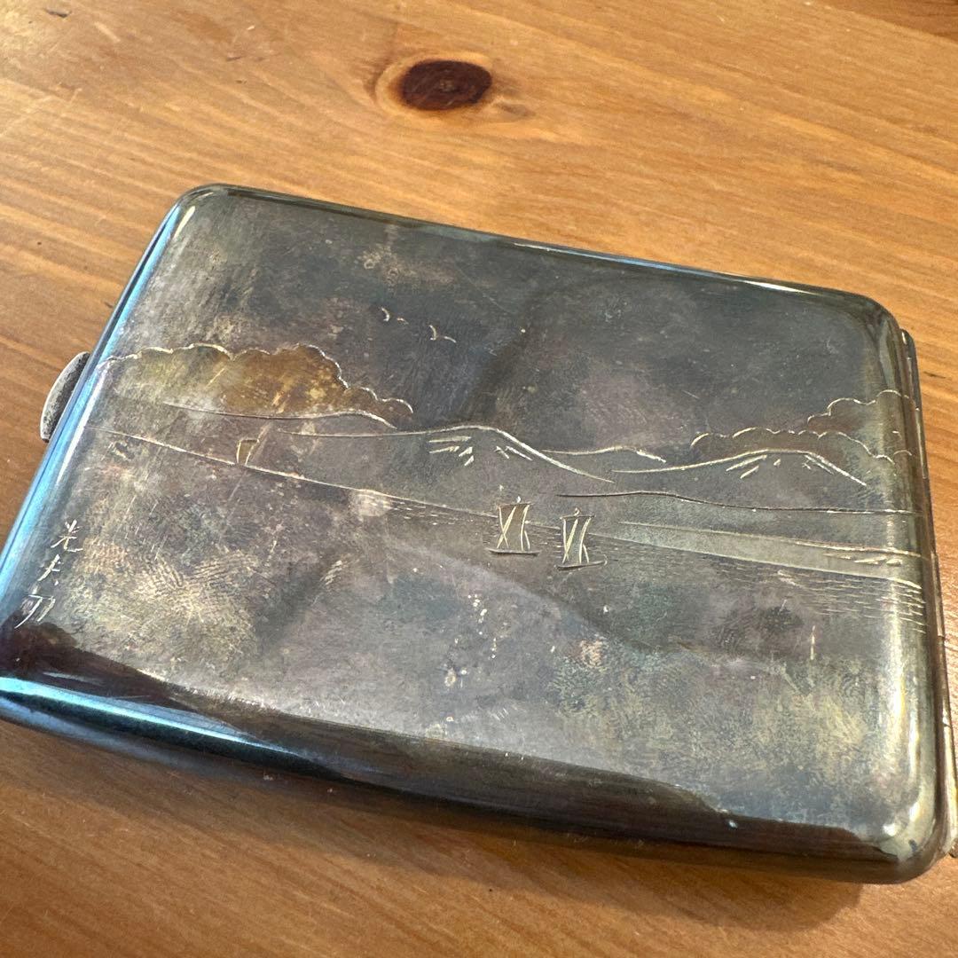 silver 950刻印　煙草入れ　シガレットケース　骨董古美術 光夫刀　春画