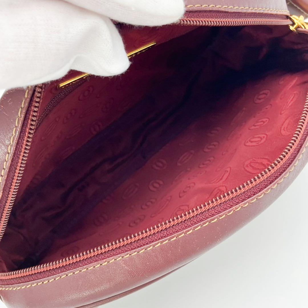 Cartier カルティエ マストライン レザーショルダーバッグ ゴールド金具